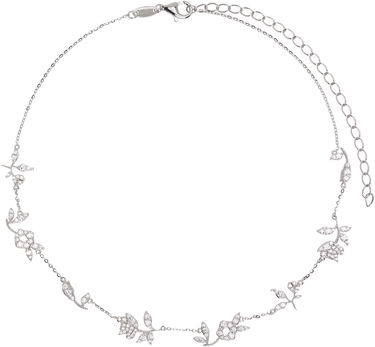Náhrdelník SHUSHU/TONG YVMIN Edition Floral Zircon Choker Metalická | 25631SLV00NN, 0