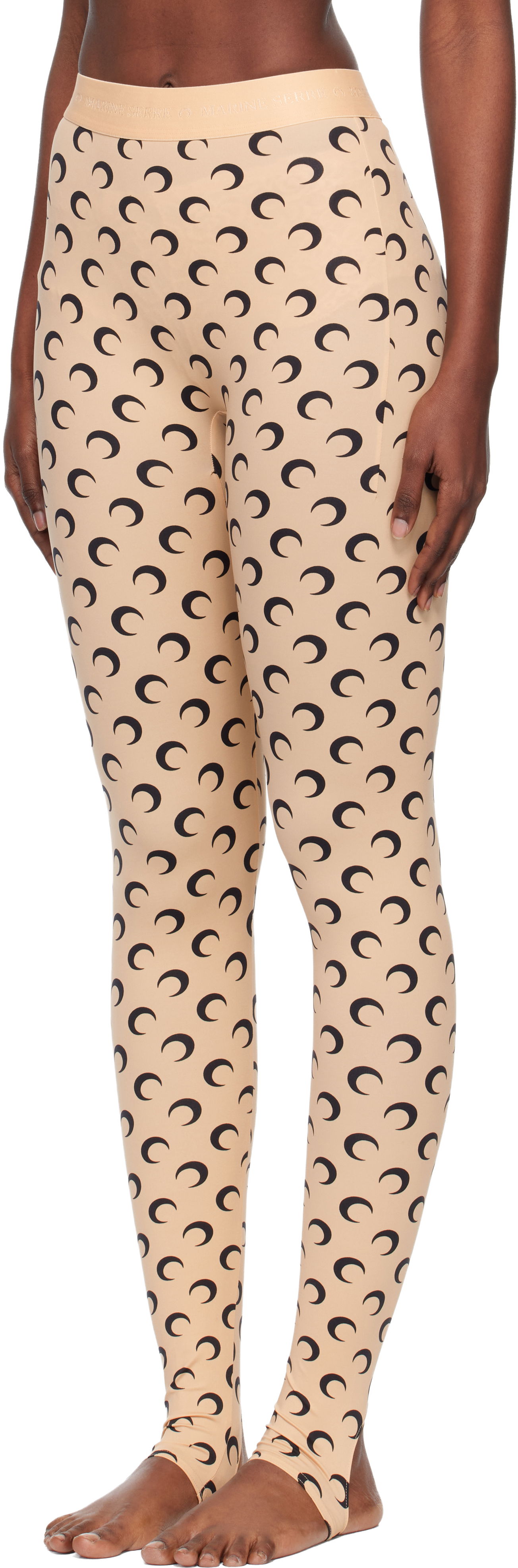 Stirrup Leggings with Moon Print
