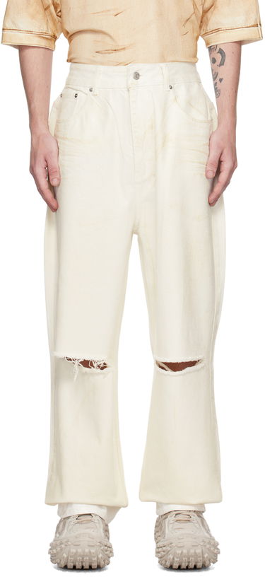 Džínsy We11done Foil Coated Relaxed-Fit Jeans Biela | WD-DP1-23-342-M-WH, 0