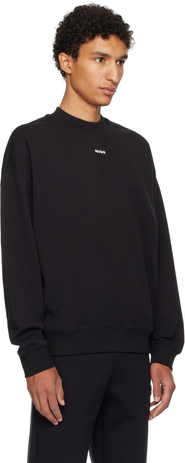 Sveter BOSS Cotton-Terry Logo Sweater Čierna | 50525892, 4