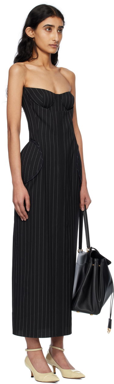 Šaty Jean Paul Gaultier Jean Paul Gaultier 'The Long Bustier' Pinstripe Midi Dress Čierna | 25/33-F-RO333-C074-0001, 1