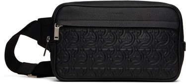 Ľadvinka FERRAGAMO Ferragamo Gancini Embossed Leather Belt Bag Čierna | 769479, 0