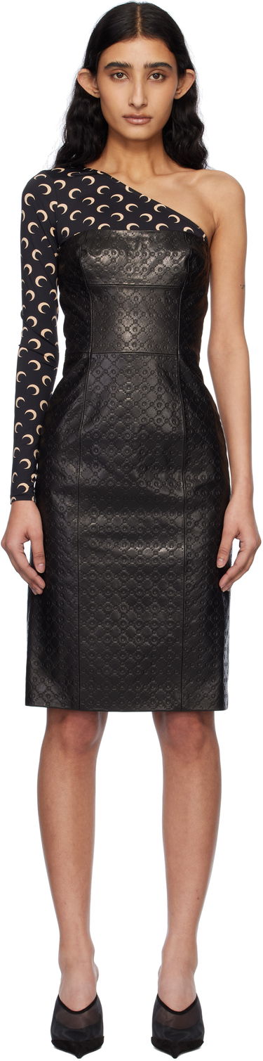 Šaty Marine Serre Marine Serre Moonogram Embossed Leather Midi Dress Čierna | WDR315A RLEA0021, 0