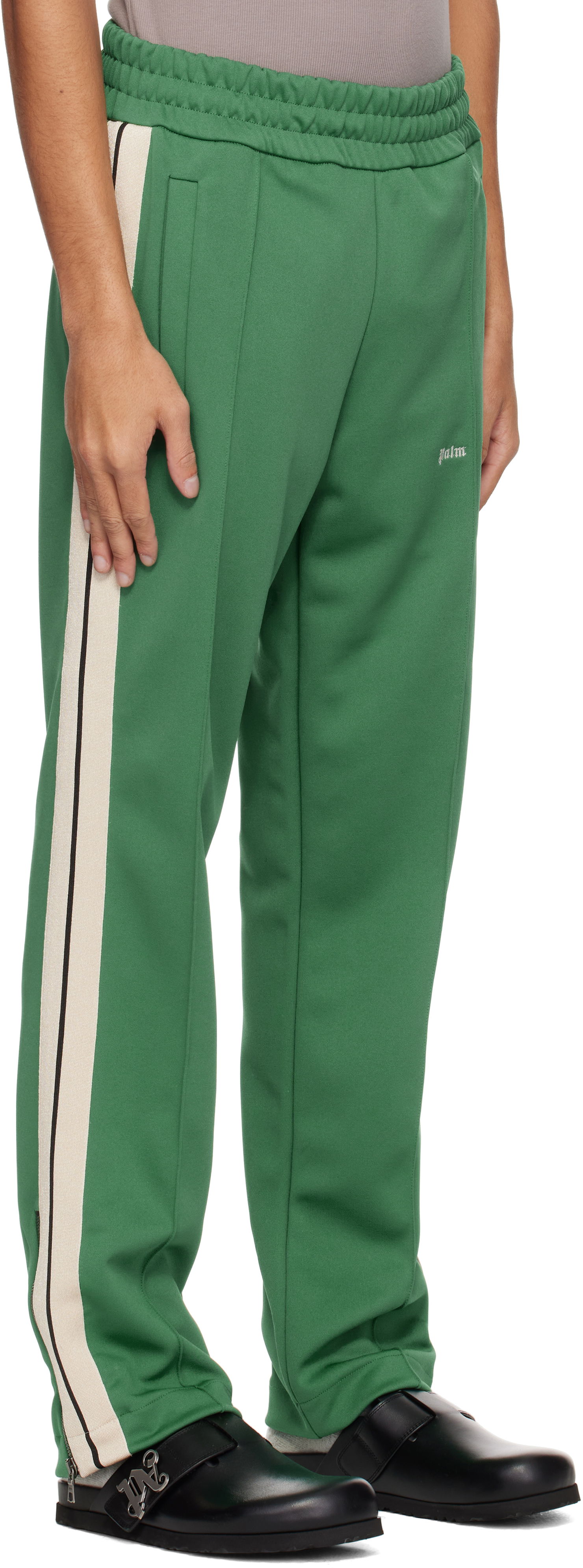 Tepláky Palm Angels Palm Angels Embroidered Logo Track Pants Zelené | PMCJ020S25FAB0015703, 1