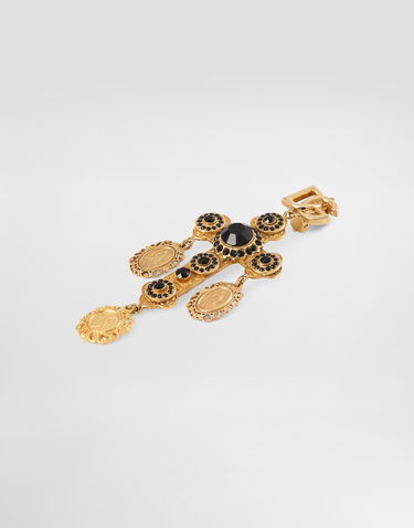 Náušnice Dolce & Gabbana Dolce & Gabbana Drop Cross Earrings with Votive Medallions Metalická | WER4C3W1111ZOO00, 3