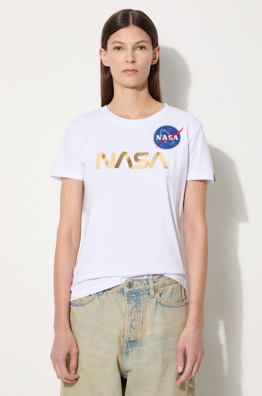 Tričko Alpha Industries NASA Pm T-Shirt Biela | 198053.438, 0