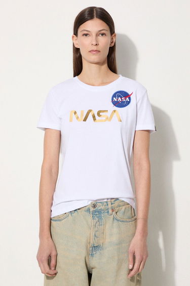 Tričko Alpha Industries NASA Pm T-Shirt Biela | 198053.438, 0