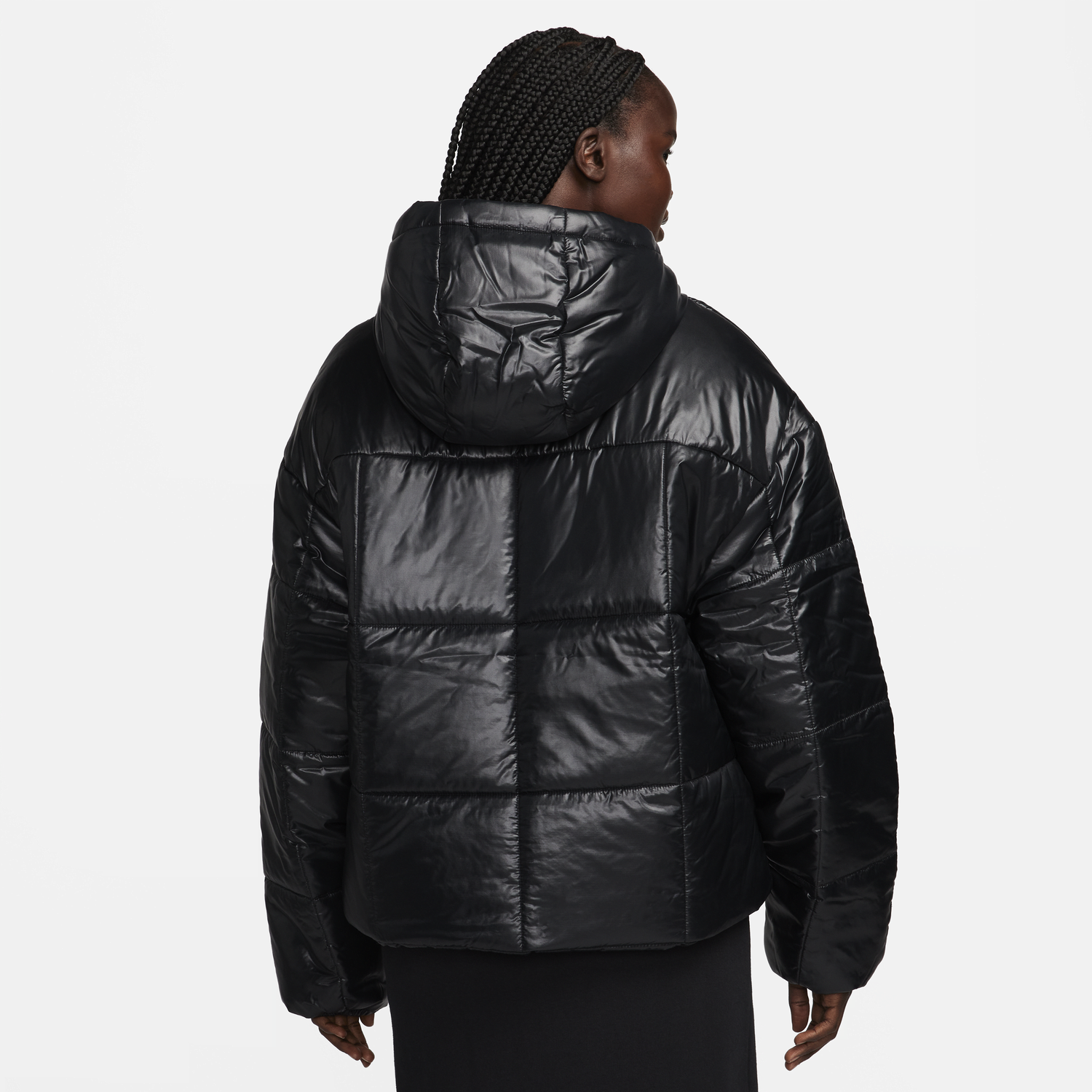Prešívaná bunda Nike Therma-FIT Sportswear Classic Puffer Shine Čierna | FB8769-010, 1