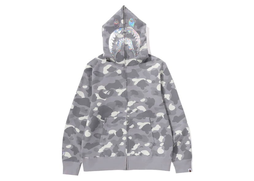 Mikina BAPE BAPE City Camo Shark Full Zip Hoodie Gray Šedá | 1K30-115-003