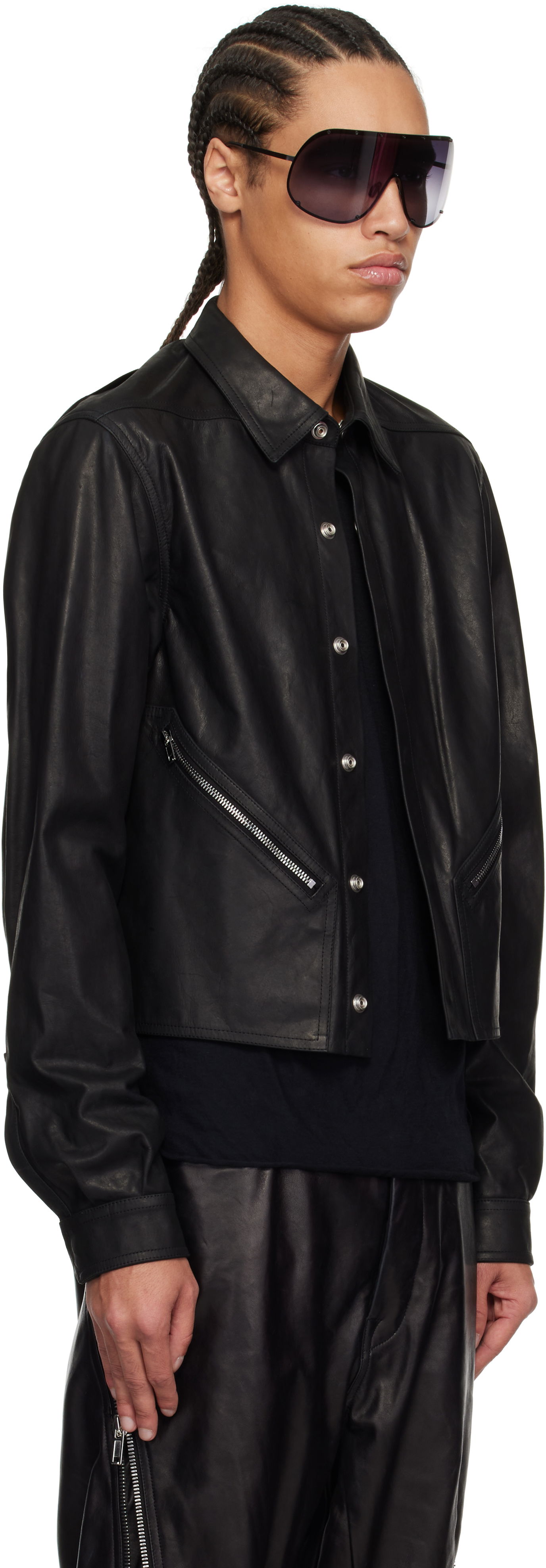 Bunda Rick Owens Rick Owens Hollywood Tour Alice Leather Jacket Čierna | RU01E5742 LSU, 1