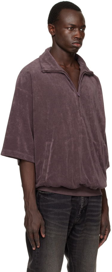 Mikina Fear of God ESSENTIALS Half-Zip Sweatshirt Vínová | 125BT224095F, 1