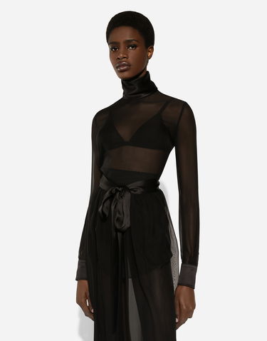 Košeľa Dolce & Gabbana Silk Blouse Čierna | F7AI0TFU1ATN0000, 2