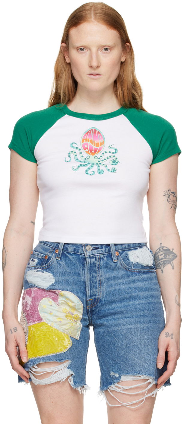 Tričko Anna Sui Octopus Graphic T-Shirt Biela | T224B1, 0