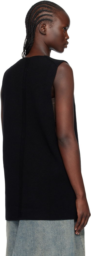 Tielko Rick Owens Concordians Deep V-Neck Knit Tank Top with Ribbed Bandeau Čierna | RP02E4658 CHWSR, 2