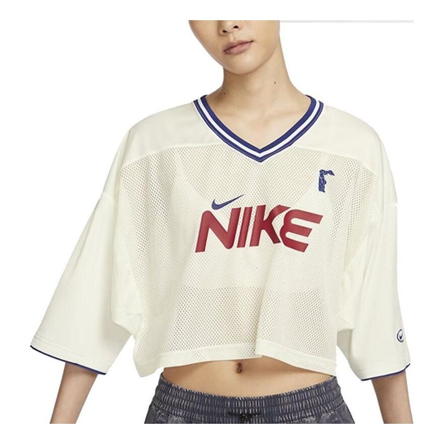 Crop Top Nike Sportswear Graphic Crop Jersey Biela | HF6288-133, 0