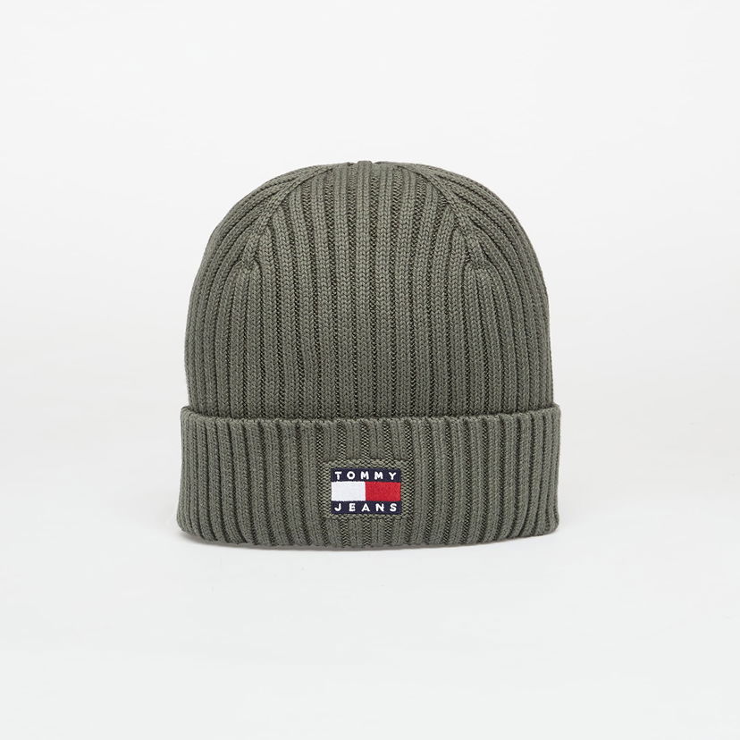 Kulicha Tommy Hilfiger Hat Tommy Jeans Heritage Core Beanie Pewter Green Universal Zelené | AM0AM13669 MRH
