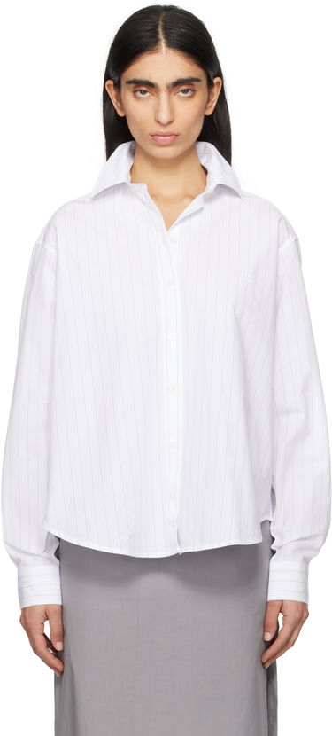 Košeľa TOTEME TOTEME Monogram Striped Cropped Shirt Biela | 252-WRT0356-FB0076, 0