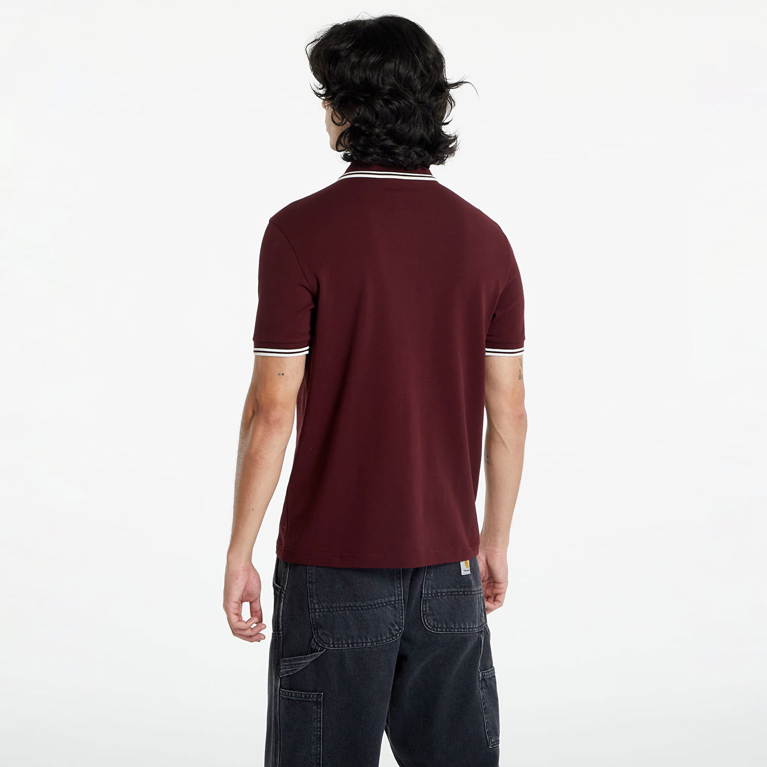 Polo tričko Fred Perry Authentic Slim Fit Twin Tipped Polo Vínová | M3600-597, 1