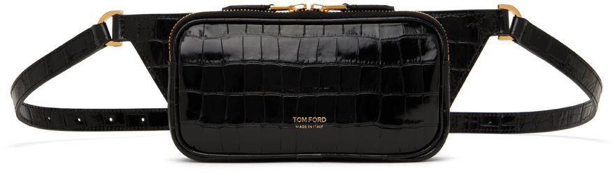 Ľadvinka Tom Ford Glossy Printed Croc Small Zip Belt Bag Čierna | H0521-LCL403G, 0