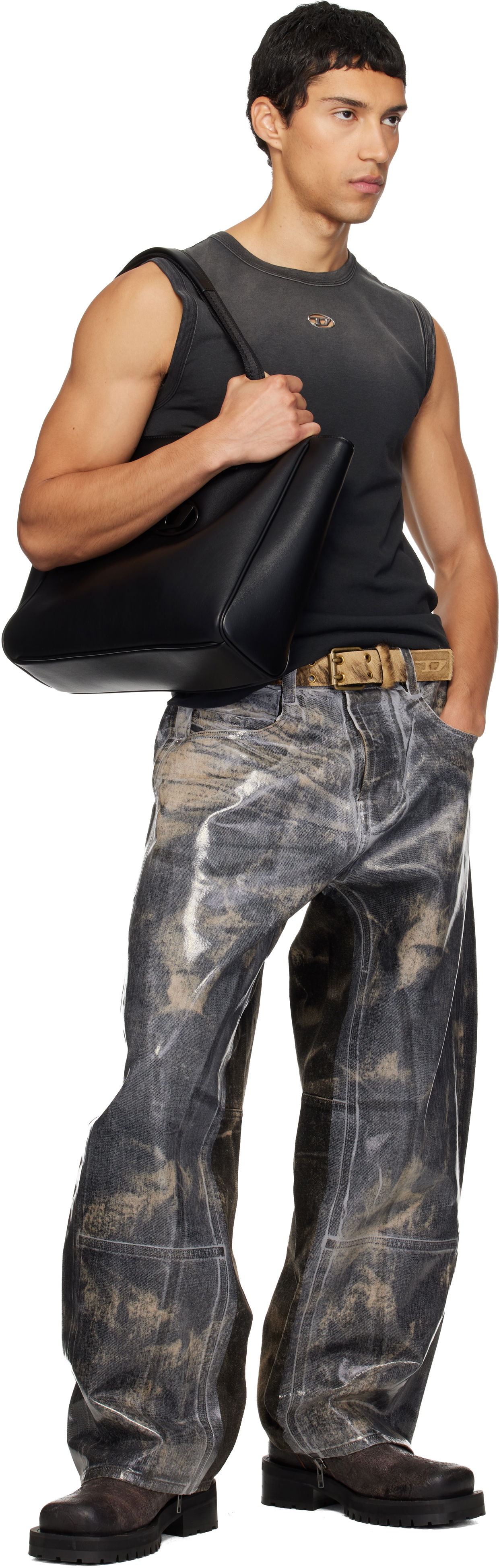 Opasok Diesel B-Flag-D Calf Hair Embossed Belt Rôznofarebný | X10597-P7968-H0478, 1