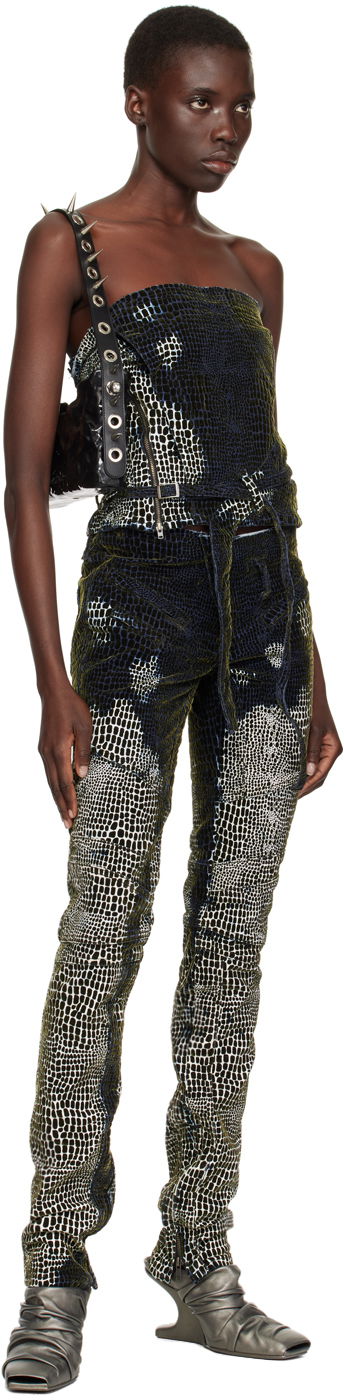 Tielko Ottolinger Ottolinger Patterned Denim Tube Top Modrá | 1704802, 3