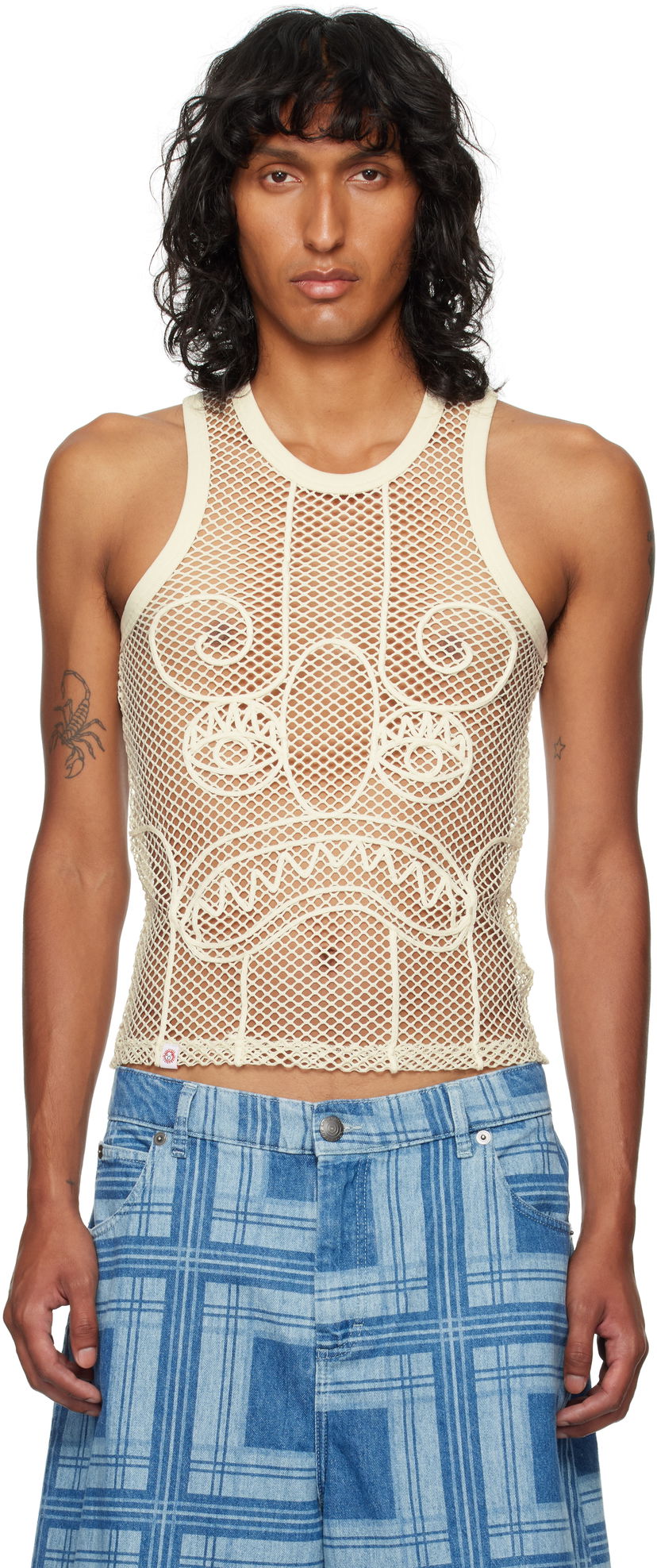 Tielko Charles Jeffrey Loverboy LOVERBOY Graphic Net Tank Top Béžová | 41101201