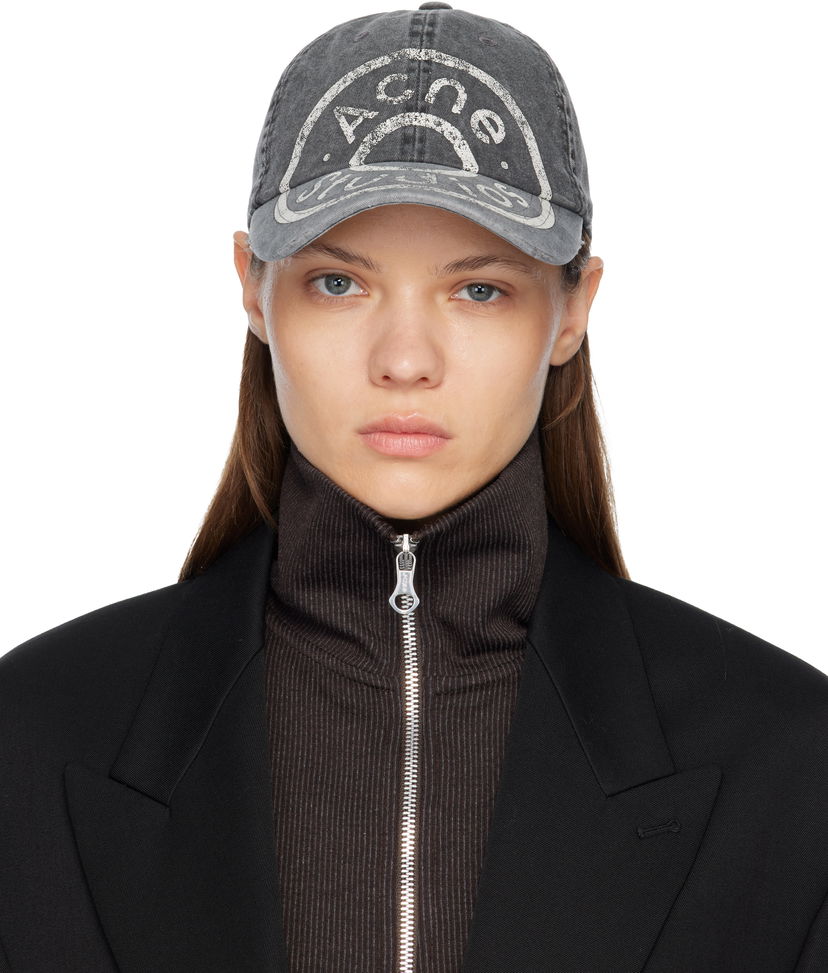 Šiltovka Acne Studios Distressed Denim Logo Cap Šedá | C40429-