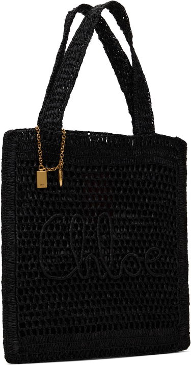 Tote bag CHLOÉ Chloé Summer Banana Raffia Tote Čierna | CH25US901P08, 1
