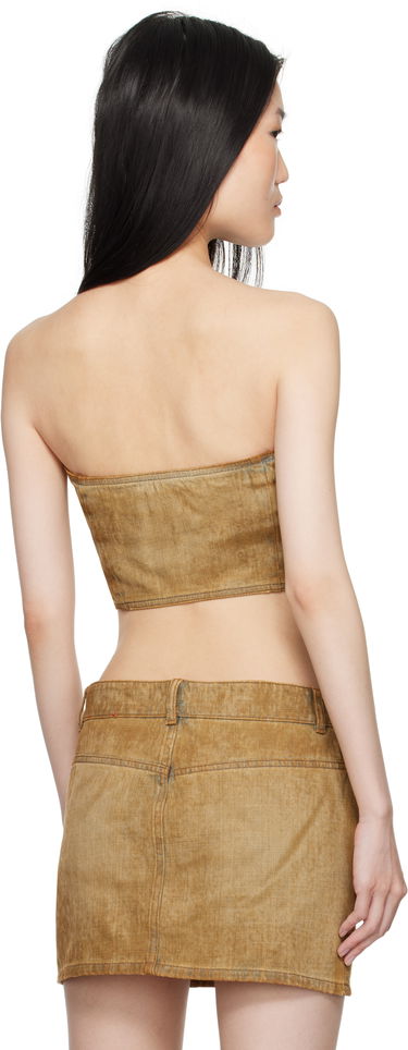 Crop Top Diesel Denim Tube Top Hnedá | A15838 0AJET, 2