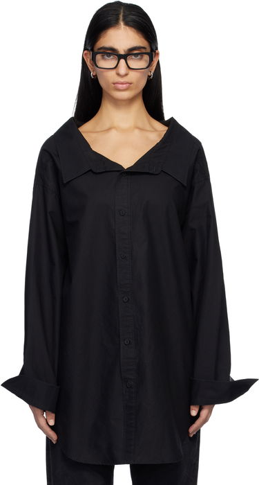 Košeľa Balenciaga Off Shoulder Long Shirt Čierna | 809072 TNM60, 0