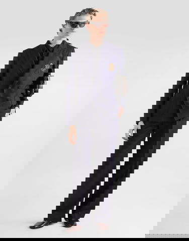 Bunda Dolce & Gabbana Embroidered Crest Double-breasted Portofino Wool Jacket Navy | G2WA1ZFU2YWB0665, 1