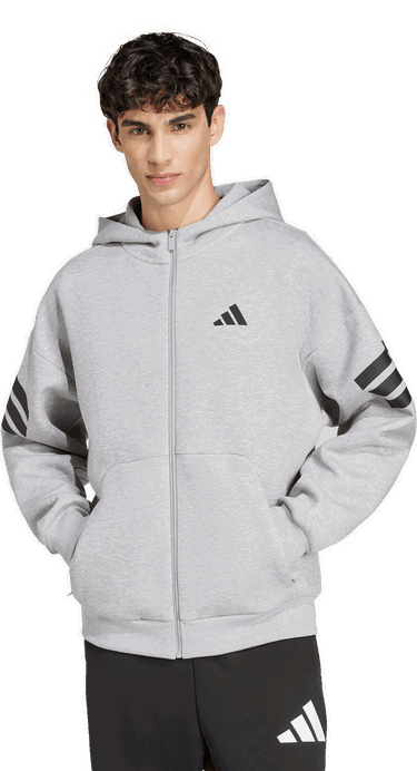 Mikina adidas Originals Future Icon Full-Zip Hooded Jacket Šedá | jd4828, 2