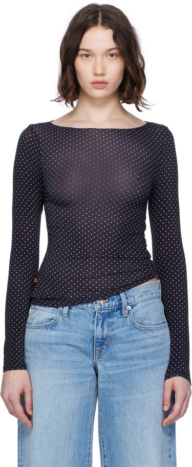Tričko Miaou Miaou Amelia Polka Dot Long Sleeve T-Shirt Čierna | 7183TJBBWP, 0