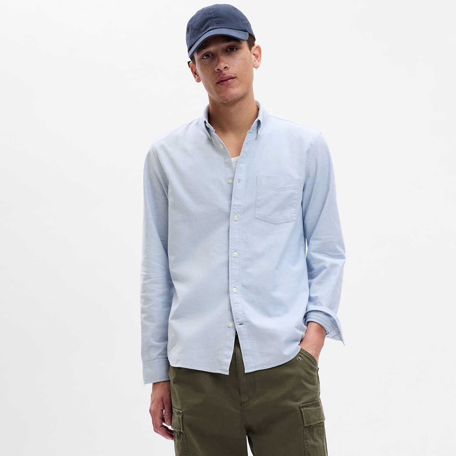 Košeľa GAP Standard Oxford Shirt Light Blue Modrá | 619568-01, 0