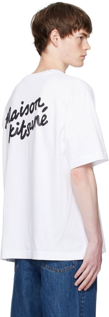Tričko MAISON KITSUNÉ Maison Kitsuné Handwriting Oversized T-Shirt Biela | PM00110KJ0119, 2