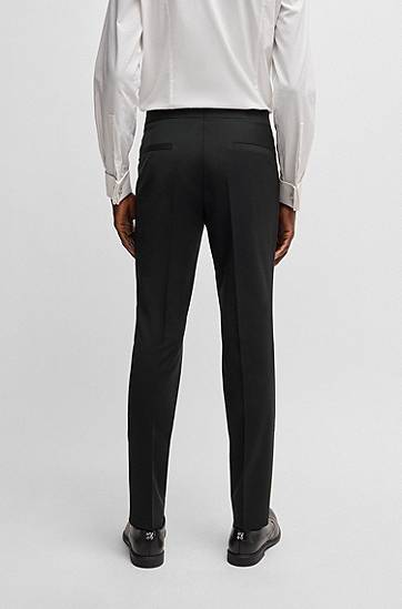 Nohavice BOSS Extra Slim Fit Stretch Wool Blend Trousers Čierna | 50476482, 1