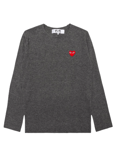 Sveter Comme des Garçons PLAY Red Heart Crewneck Šedá | AZ N068 051 3