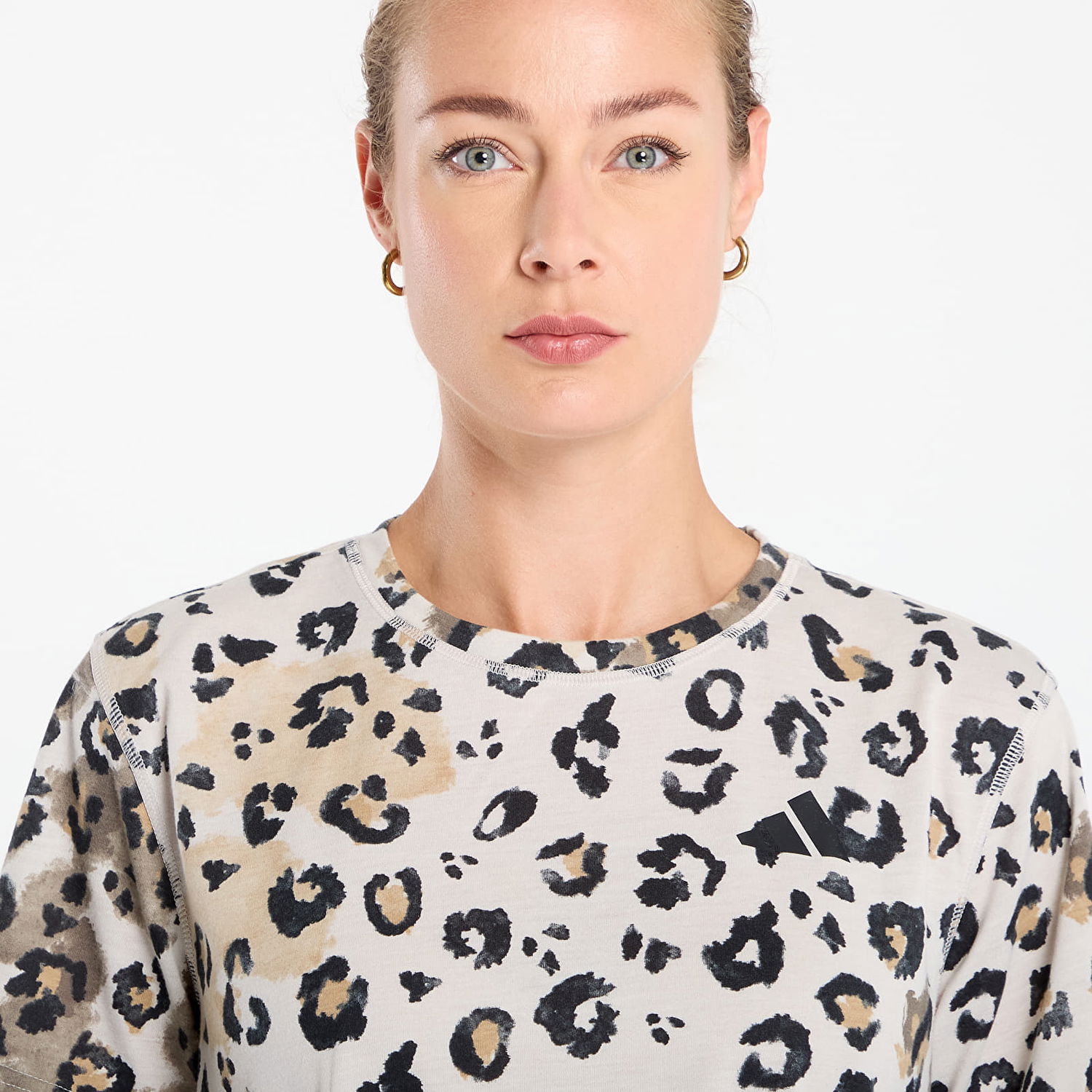 Crop Top adidas Performance Adidas Workout Essentials Printed Cropped T-Shirt Béžová | JY4604, 1