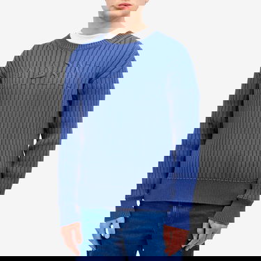 Sveter Marni Marni Men's Ribbed Crew Knit Sweater with Logo, Size 48 Modrá | GCMG0430A0-UFC950-00B53, 2