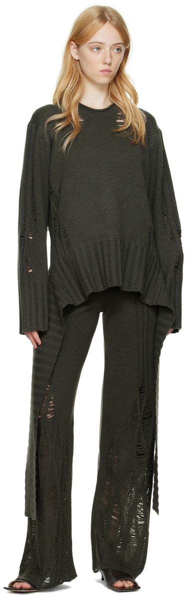 Nohavice Dion Lee Distressed Cashmere Peplum Sweater Zelené | C7086P22, 3