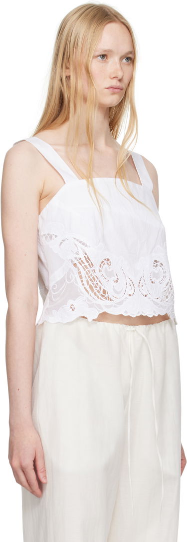 Crop Top rag & bone Rag & Bone Clem Lace-Trim Poplin Tank Top Biela | WAW25SA036LA36, 1