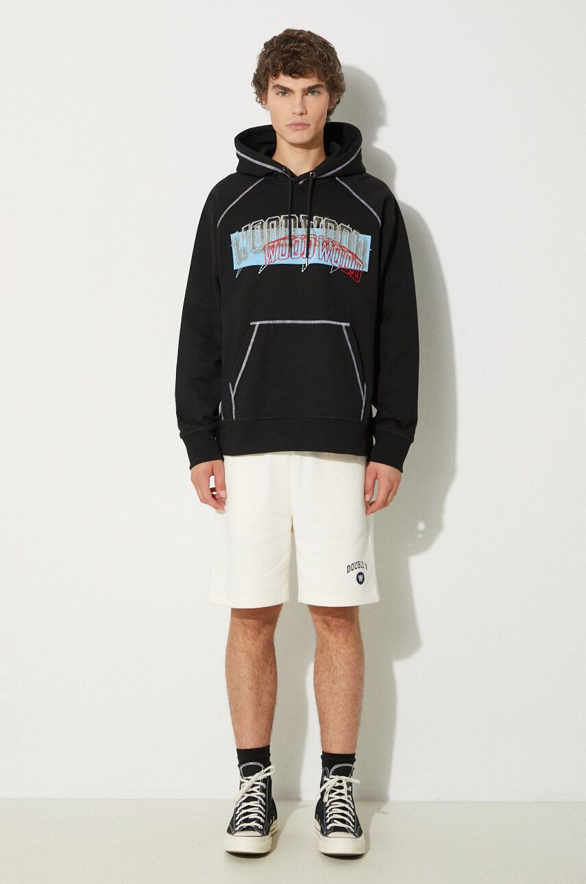 Mikina WOOD WOOD Fred IVY Assemblage Hoodie Čierna | 12245604.2493, 1