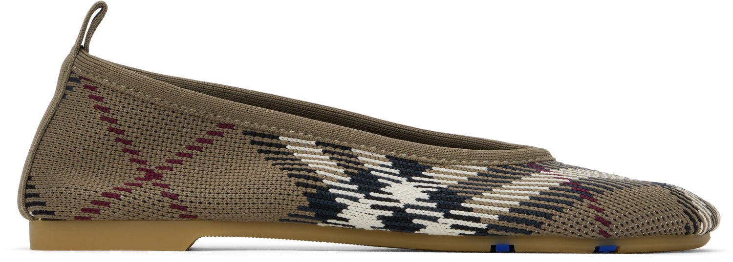 Šaty Burberry Burberry Check Ballerina Flats Hnedá | 8101054, 0