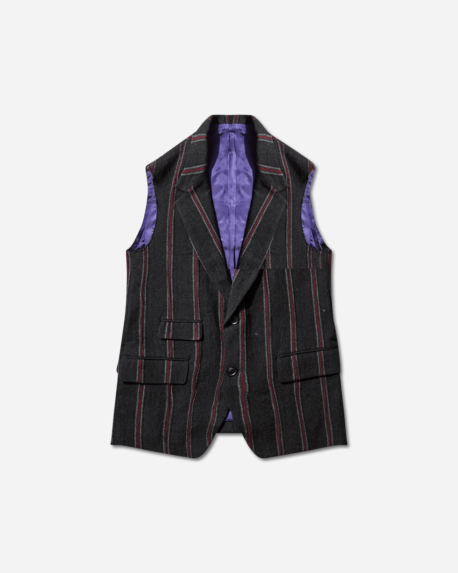 Vesta Needles Striped Tweed Sleeveless Jacket Rôznofarebný | RW133 GREY, 1