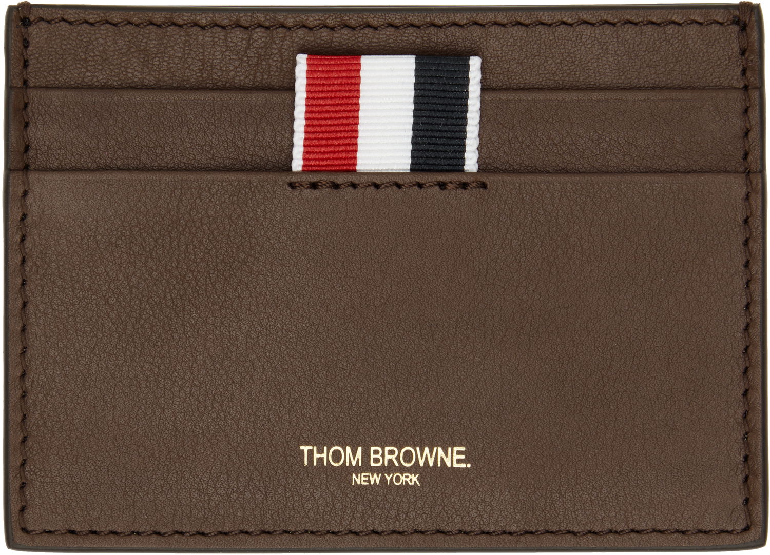 Peňaženka Thom Browne Thom Browne Soft Calf Leather Single Card Holder Hnedá | MAW020L-L0117, 0