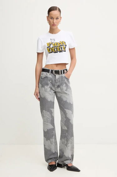 Crop Top Fiorucci Cropped Graphic T-Shirt Biela | W01FMTSH094CJ03WH01, 1