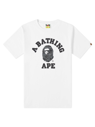 Tričko BAPE Layered Line Camo College T-Shirt Biela | 001TEJ801026M-WHB