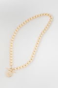 Gold Beaded Necklace with Toggle Clasp