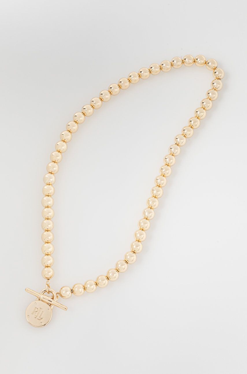 Náhrdelník Polo by Ralph Lauren Gold Beaded Necklace with Toggle Clasp Metalická | 60503009.887, 0