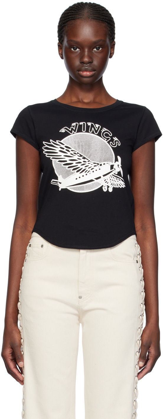 Tričko Stella McCartney 'Wings' Graphic T-Shirt Čierna | 6J02843SPZ12, 0
